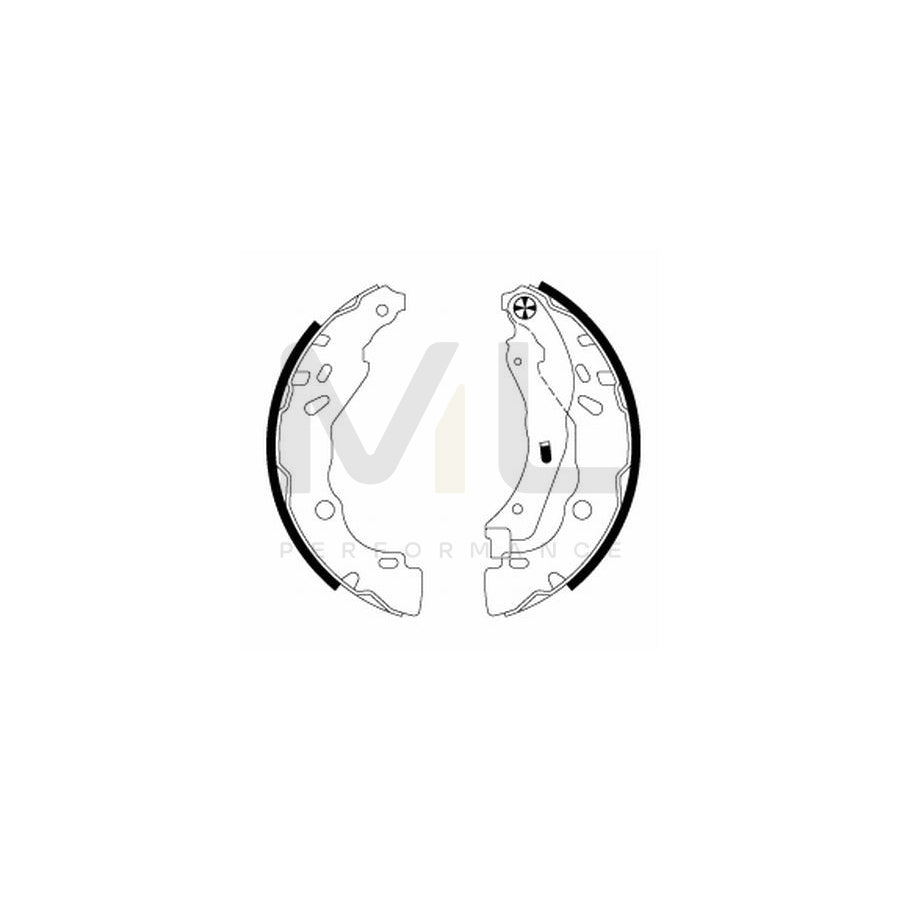 TEXTAR 91077100 Brake Shoe Set with handbrake lever