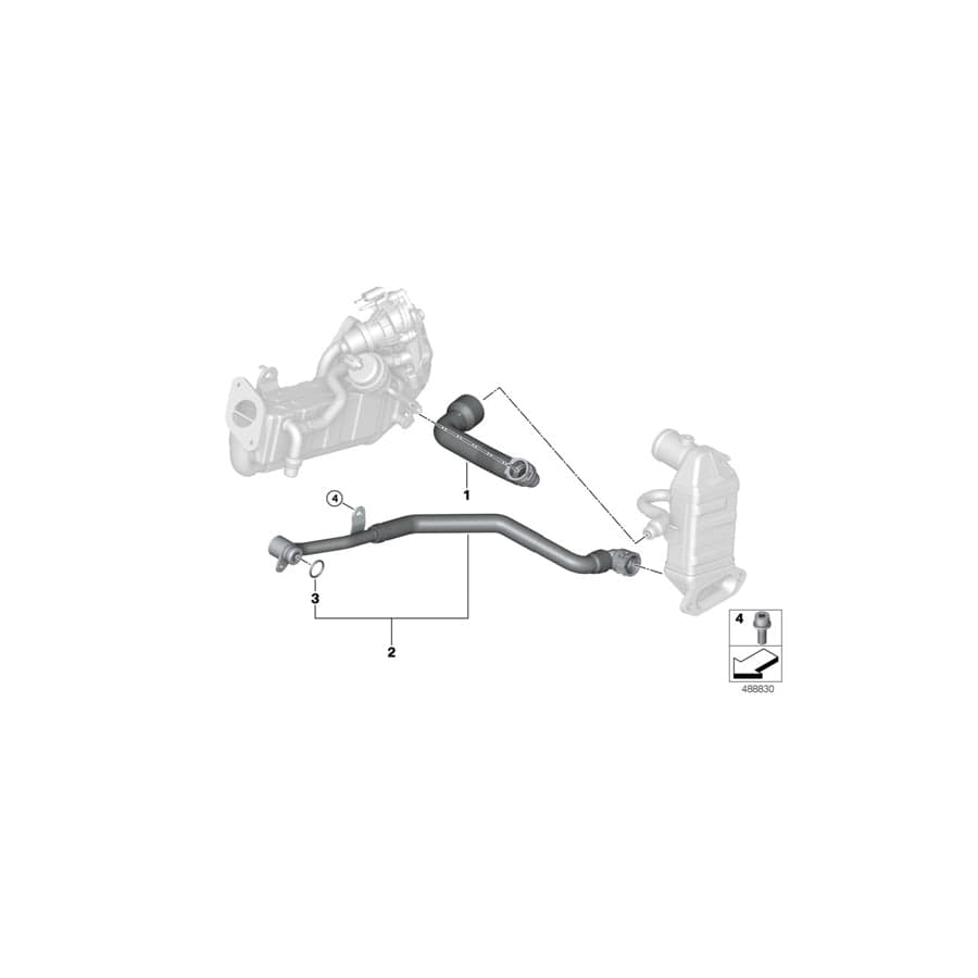 Genuine BMW 11538475153 F39 F56 F48 Hose F.Low-Pres.Egr - High-Pressure Egr (Inc. 116d, One D & X1 16d)