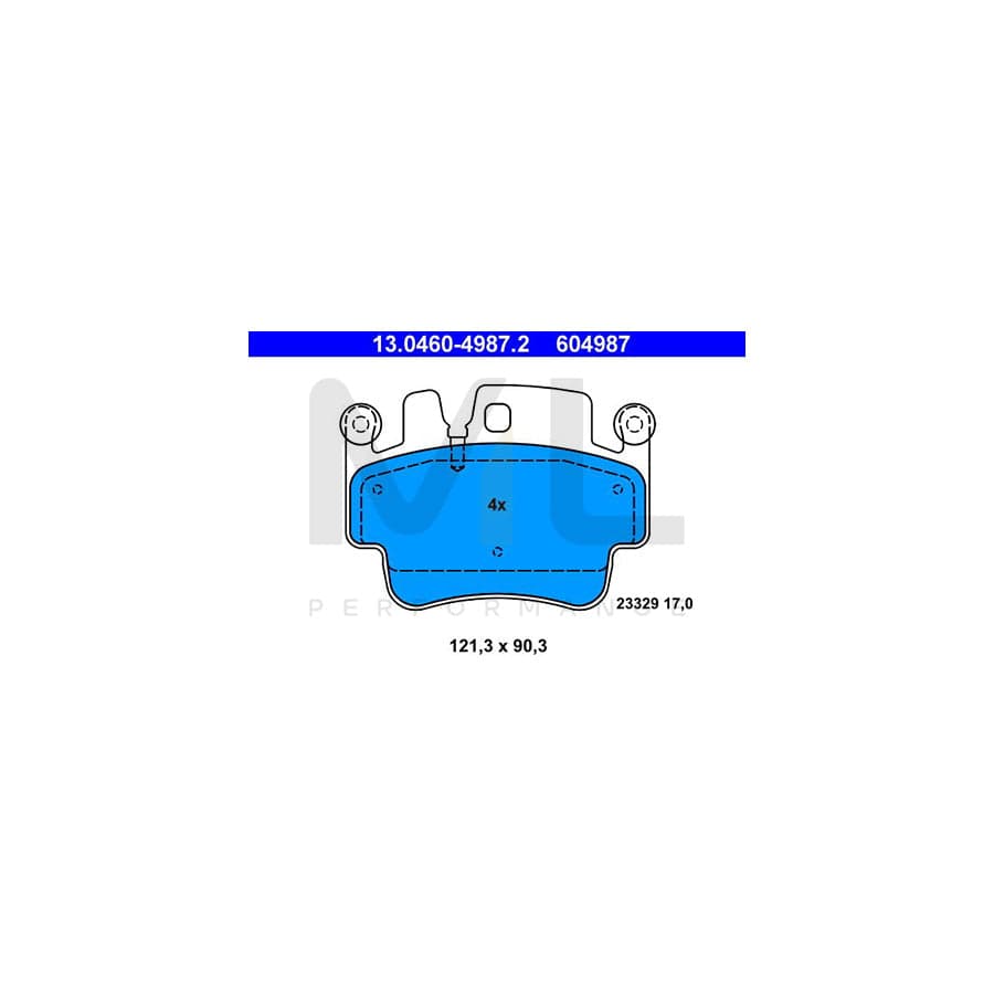 ATE 13.0460-4987.2 Brake pad set excl. wear warning contact, prepared for wear indicator
