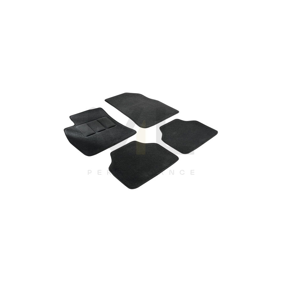 WALSER Tailored 14609 Floor mat set Textile, Front and Rear, Quantity: 4, Black