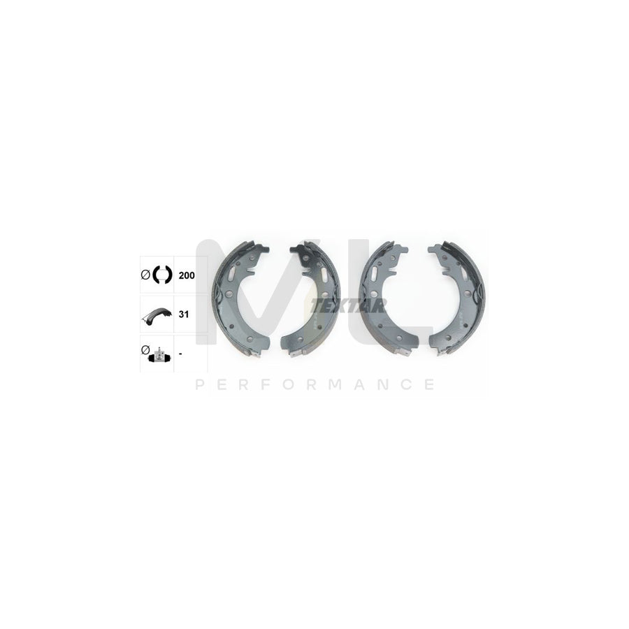 TEXTAR 91042900 Brake Shoe Set for TRABANT P 601 without handbrake lever