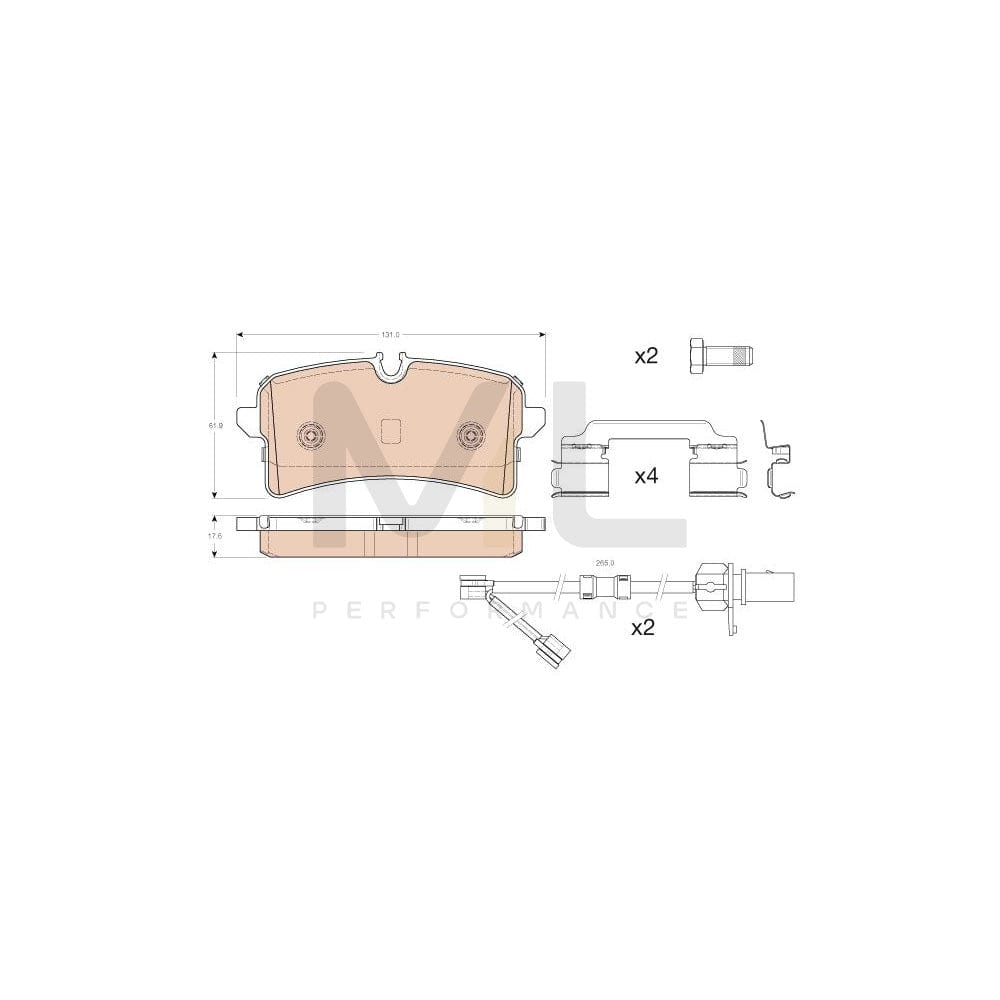 TRW Gdb1989 Brake Pad Set Incl. Wear Warning Contact