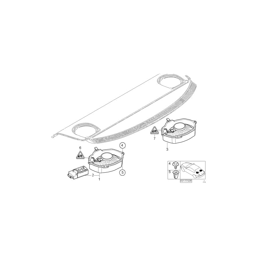 Genuine BMW 65138369940 E46 Subwoofer Right Top Hifi System HARMAN KARDON (Inc. 325i, 318d & 320d)