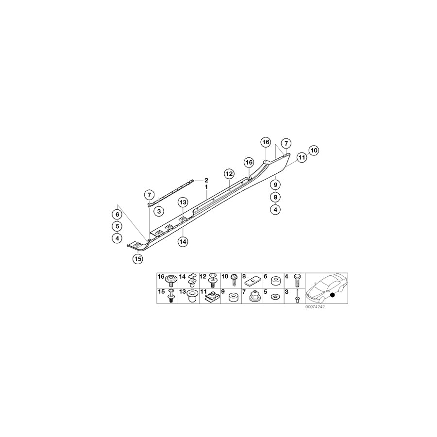 Genuine BMW 51718242293 E52 Support, Sill, Left (Inc. Alpina V8 & Z8)