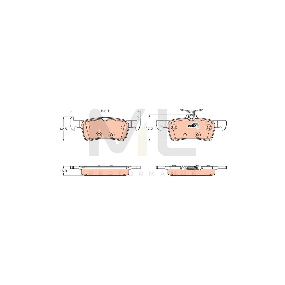 TRW Cotec Gdb2055 Brake Pad Set For Peugeot 308 Not Prepared For Wear Indicator