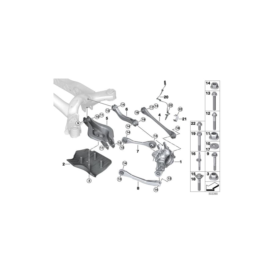Genuine BMW 33306899303 G20 Wheel Carrier, Rear Left (Inc. 330iX, M340i & 320i)