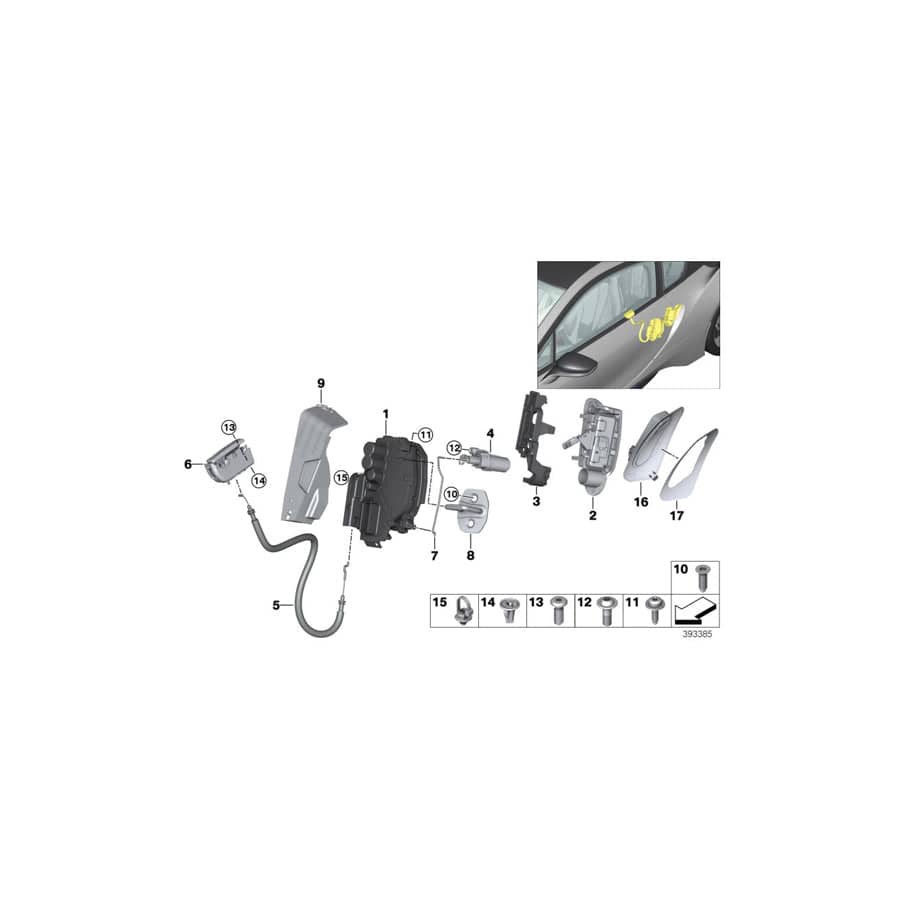 Genuine BMW 51417359444 I15 Housing, Emergency Lock Release, Right (Inc. i8)