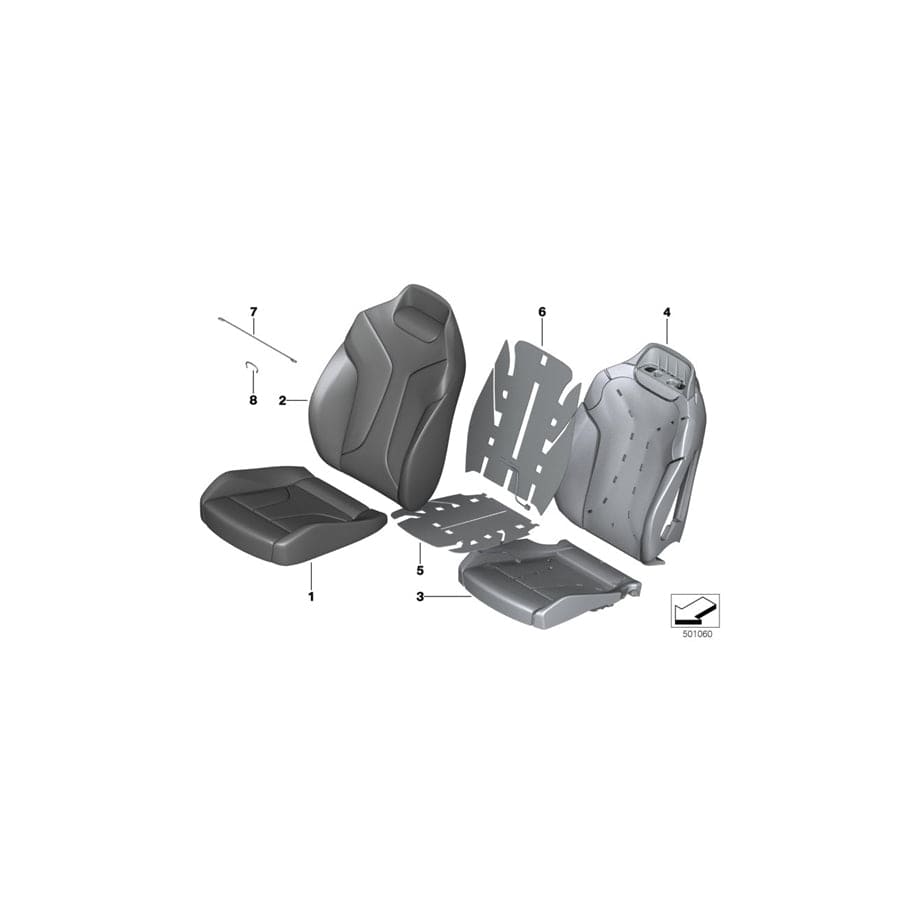 Genuine BMW 52109483396 G16 Basic Backrest Leather Cover, Right ELFENBEINWEISS (Inc. 840i, 840dX & 840iX)