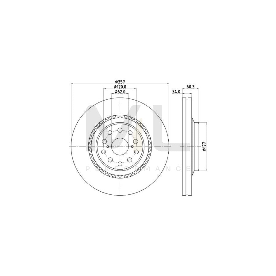 HELLA PRO 8DD 355 116-921 Brake Disc for LEXUS LS Externally Vented, Coated, without wheel hub, without wheel studs | ML Performance Car Parts