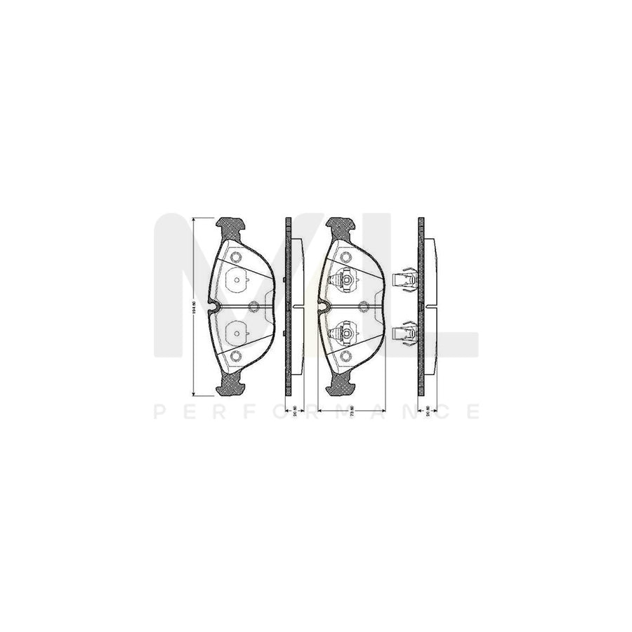 Bosch 0986Tb2744 Brake Pad Set Excl. Wear Warning Contact, With Accessories | ML Performance Car Parts