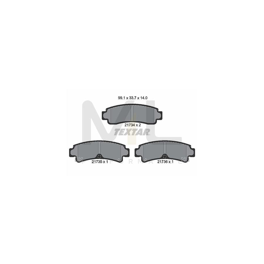 TEXTAR 2173401 Brake pad set with acoustic wear warning