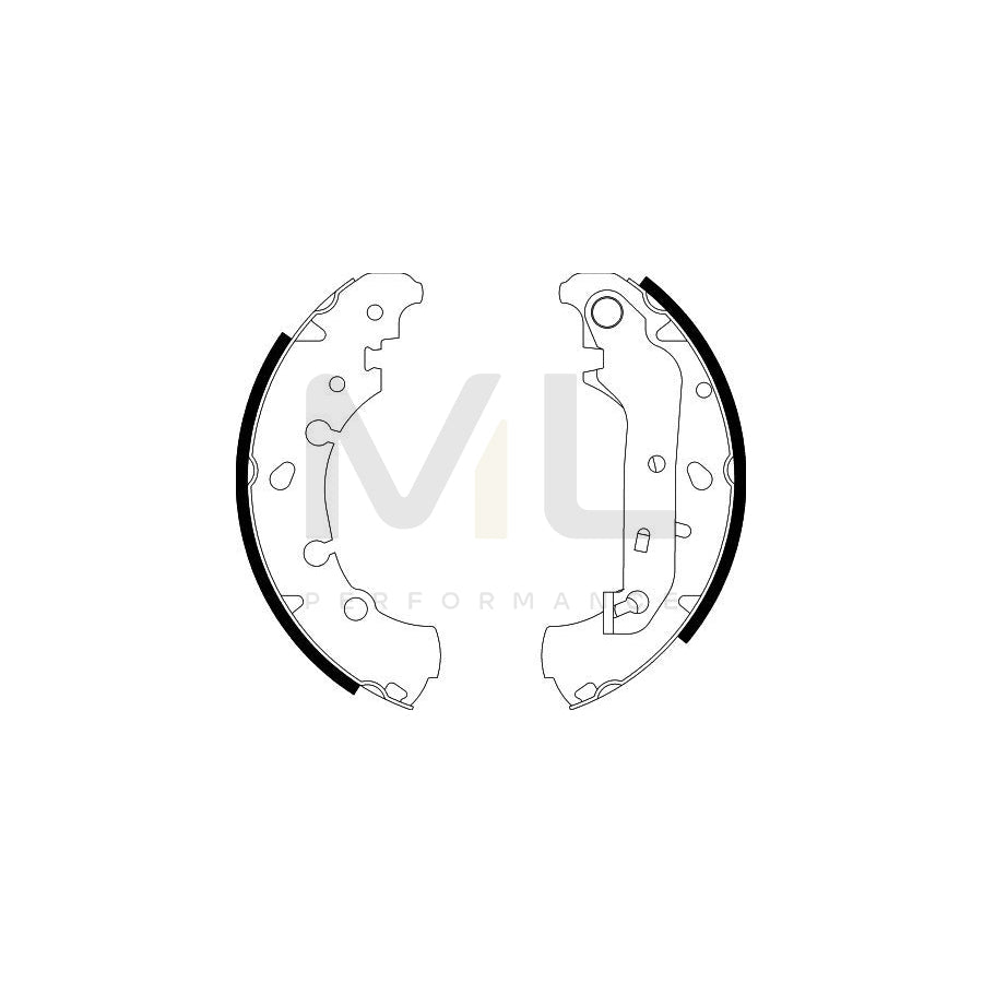 HELLA 8DB 355 002-411 Brake Shoe Set with handbrake lever | ML Performance Car Parts