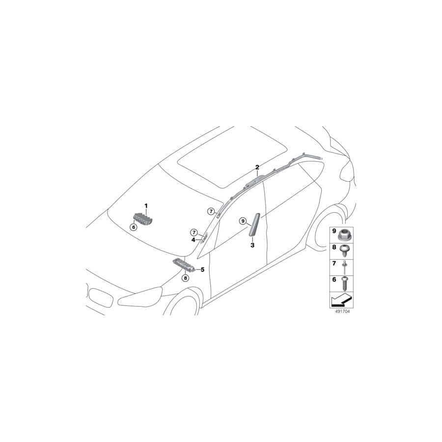 Genuine BMW 72127301295 F45 Head Airbag, Left (Inc. 220dX, 218d & 225i)