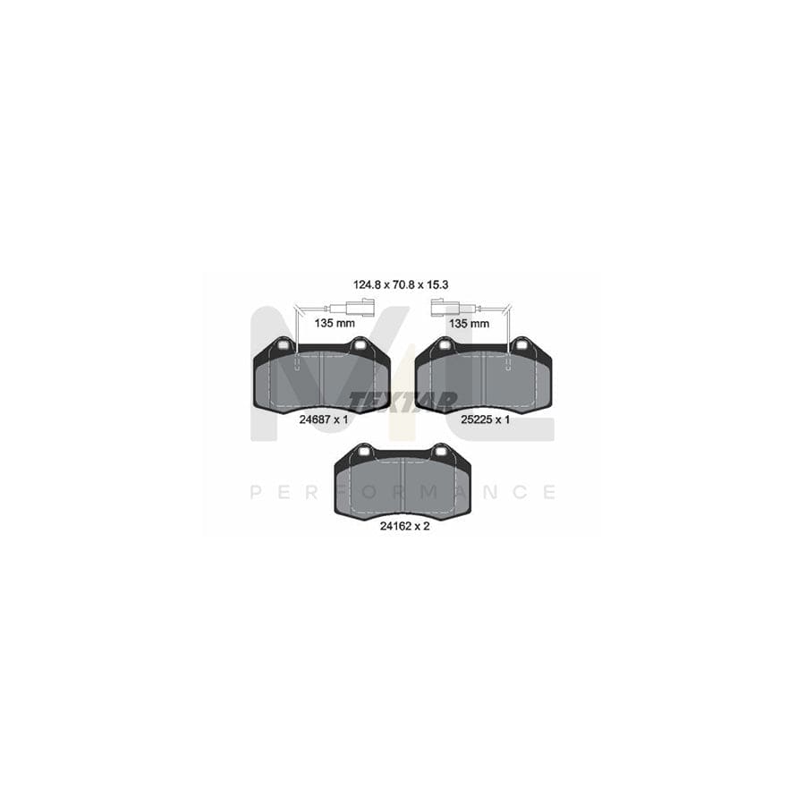 TEXTAR 2468701 Brake pad set with integrated wear warning contact