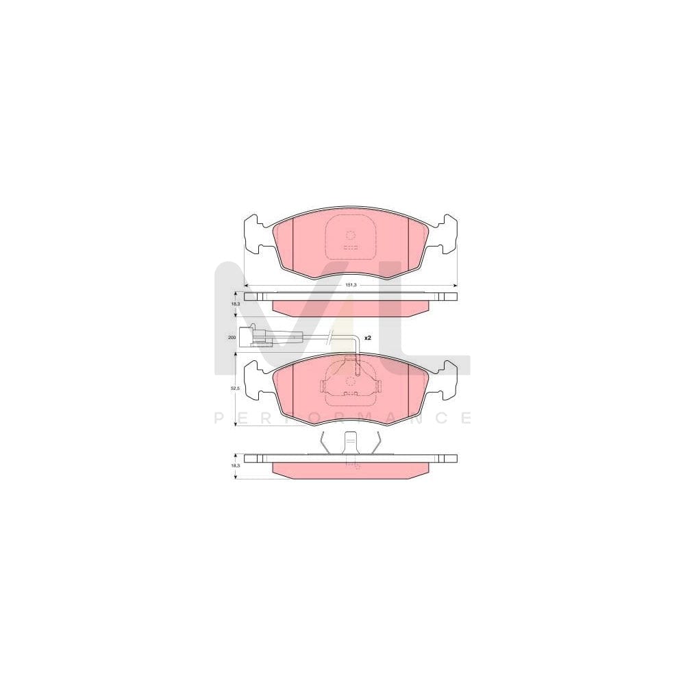 TRW Gdb1341 Brake Pad Set For Fiat Palio I Weekend (178) Incl. Wear Warning Contact
