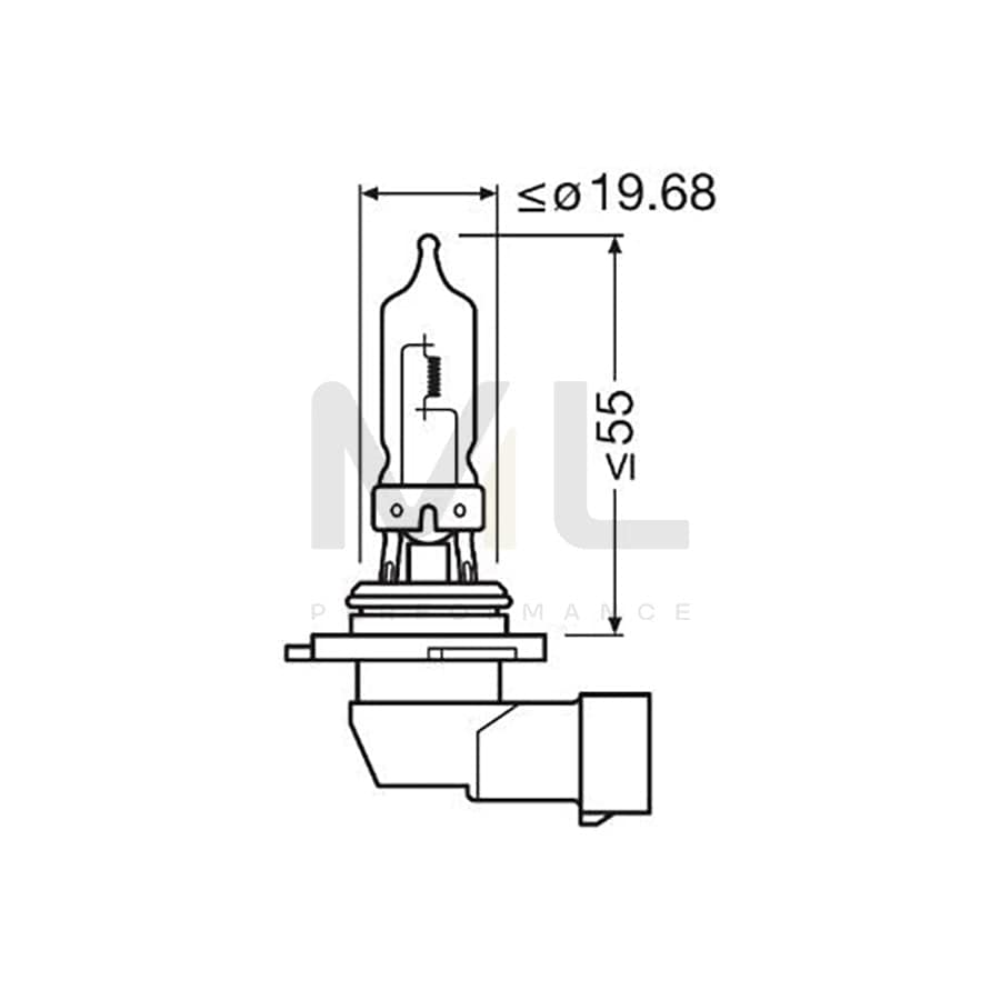 OSRAM 9005CBN-HCB Bulb, spotlight HB3 12V 60W P20D 5000K Halogen