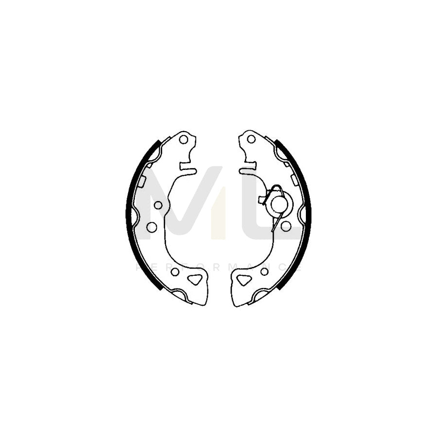 HELLA 8DB 355 001-001 Brake Shoe Set with handbrake lever | ML Performance Car Parts
