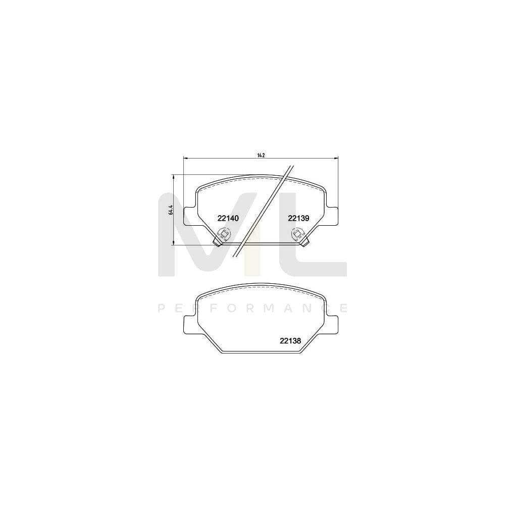 Hella 8DB 355 039-121 Brake Pad Set With Acoustic Wear Warning, With Accessories | ML Performance Car Parts