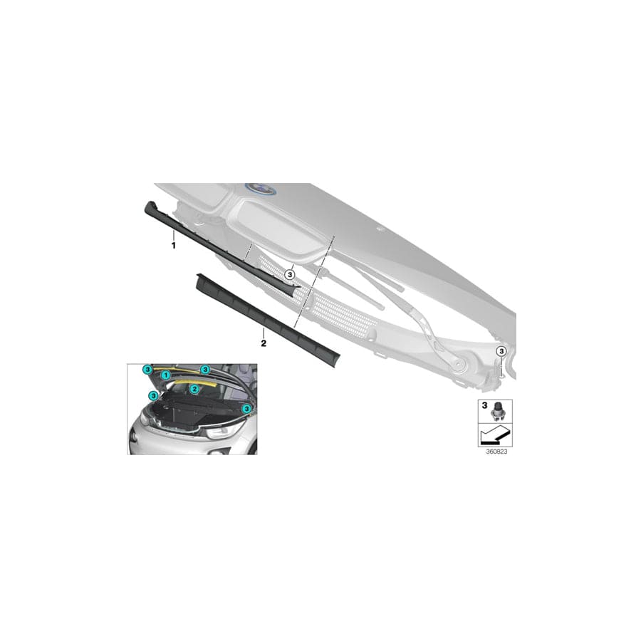 Genuine BMW 51767348351 F39 Breakthrough Buffer (Inc. i3s 94Ah, i3 120Ah Rex & X2 16d)