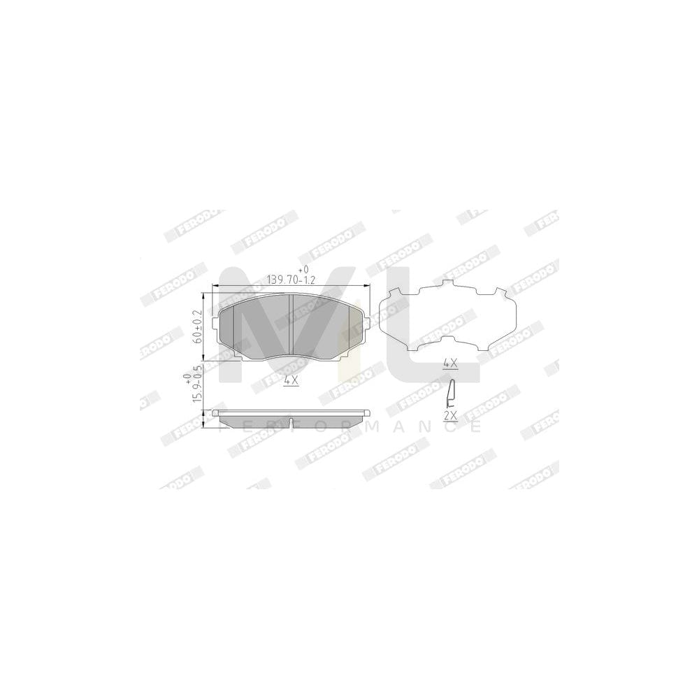 Ferodo Premier FDB1757 Brake Pad Set With Acoustic Wear Warning, Without Accessories