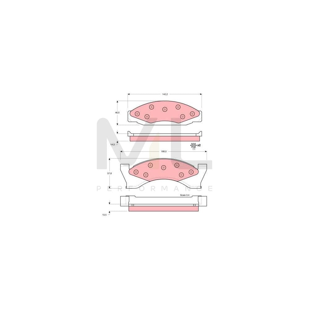 TRW Gdb4057 Brake Pad Set Not Prepared For Wear Indicator