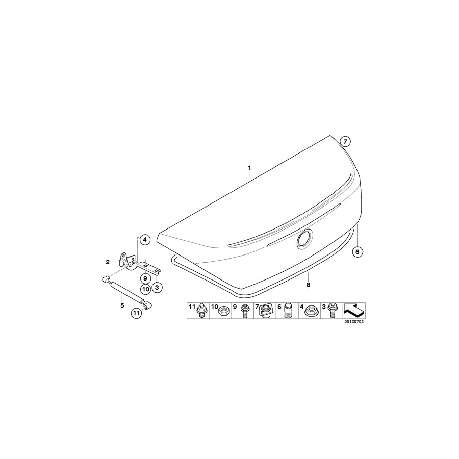 Genuine BMW 51767008807 E64 Trunk Lid Sealing (Inc. 650i, 635d & M6)