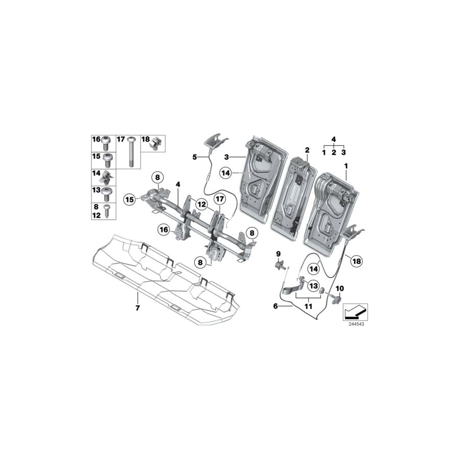 Genuine BMW 52202993998 E84 Torx Bolt M10X47 (Inc. X1 16d, X1 20dX & X1 20i)