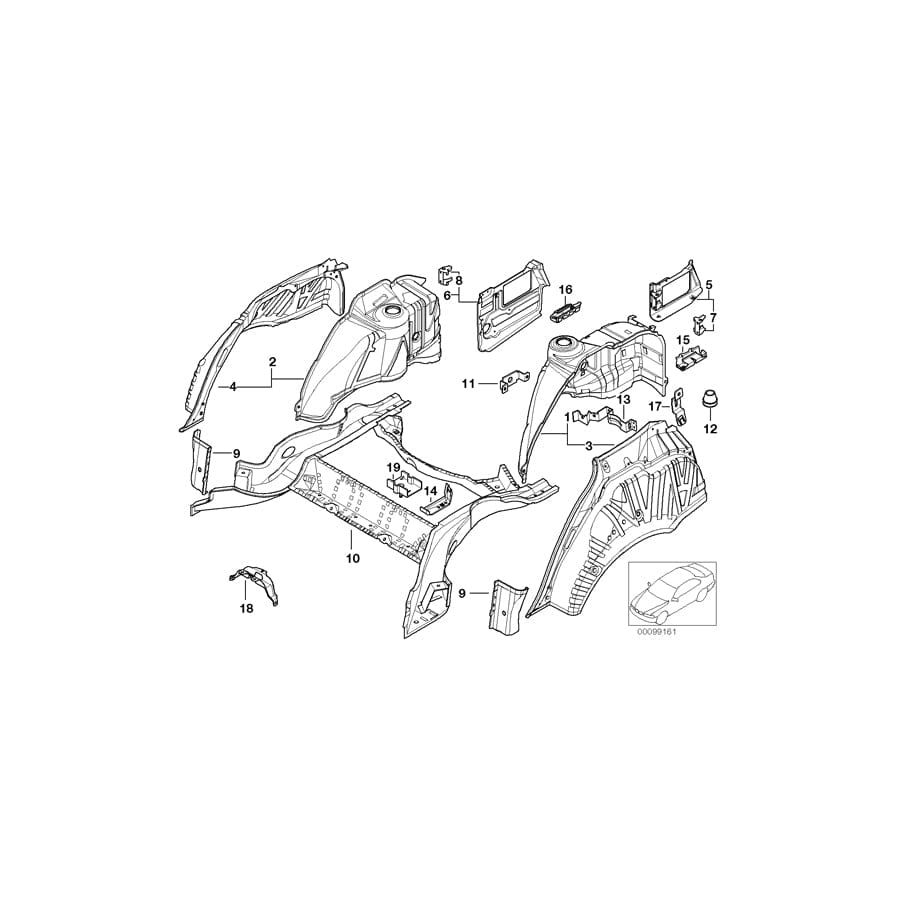Genuine BMW 41112498326 E39 Exterior Right Rear Silencer Bracket (Inc. M5)