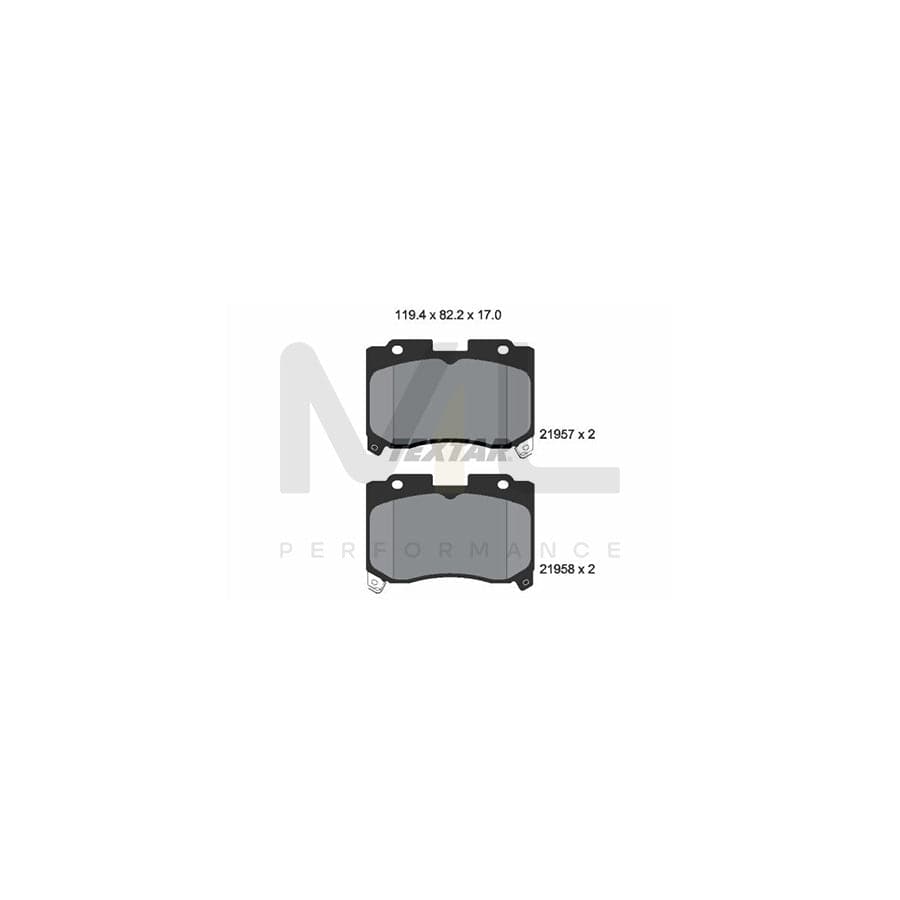 TEXTAR 2195701 Brake pad set with acoustic wear warning