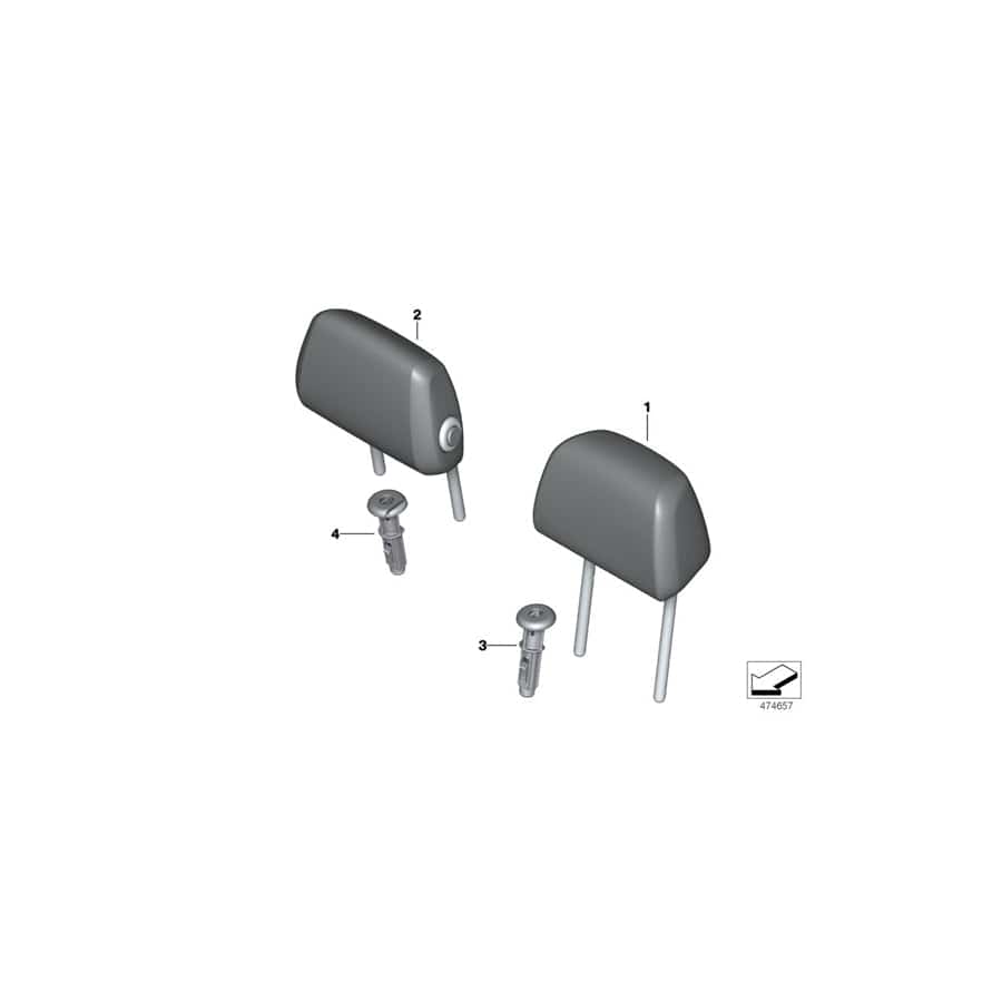 Genuine BMW 52207452209 G30 G31 Headrest, Center, Leather LCTJ NACHTBLAU (Inc. 518d, 540i & 520i)
