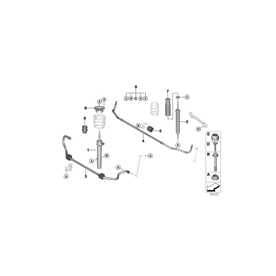 Genuine BMW 31316786016 E91 E93 Front Right Spring Strut (Inc. 325d, 335is & 320d ed)