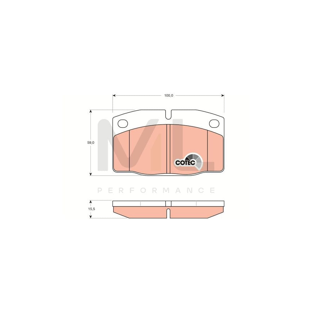 TRW Cotec Gdb199 Brake Pad Set Prepared For Wear Indicator