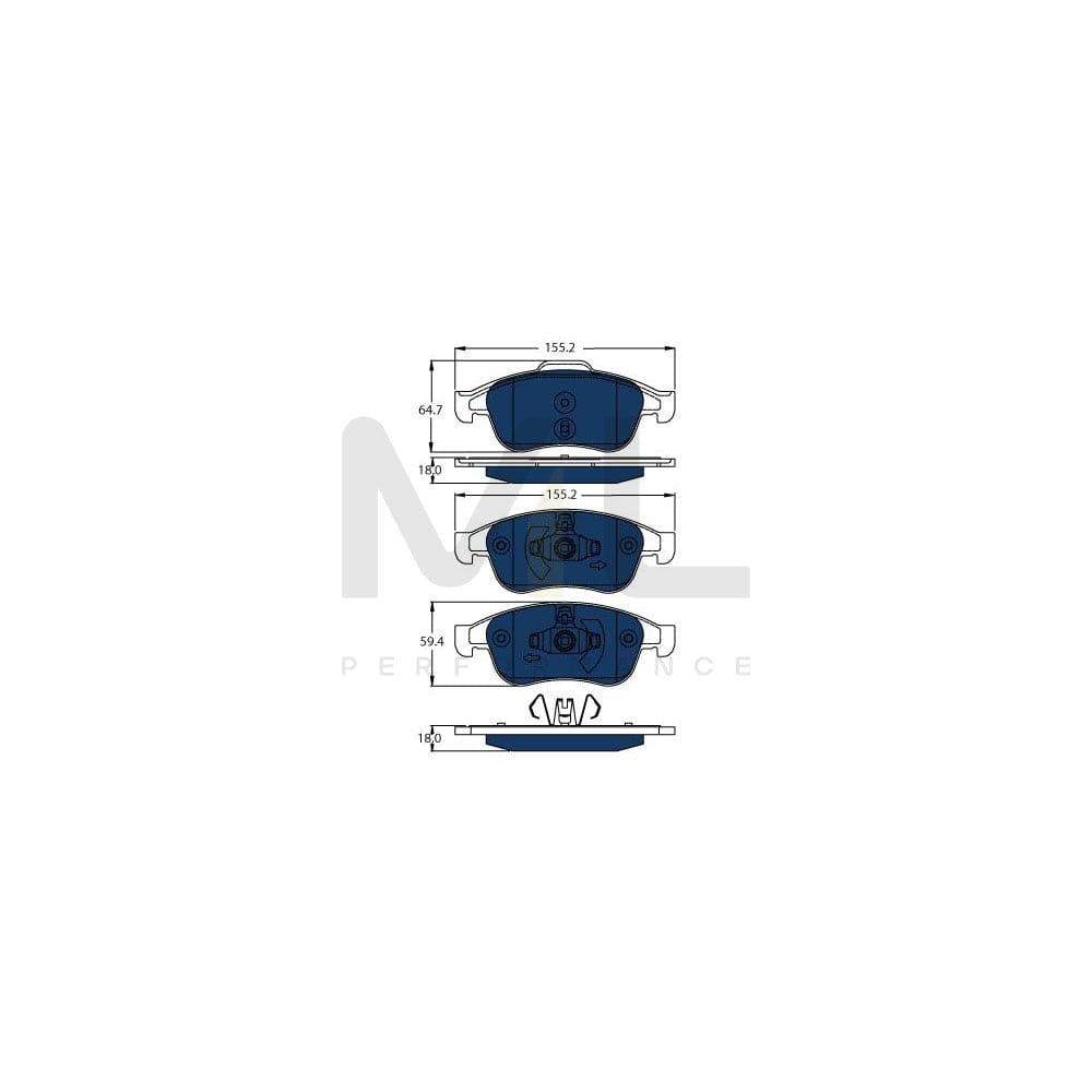 TRW Gdb1789Bte Brake Pad Set Not Prepared For Wear Indicator