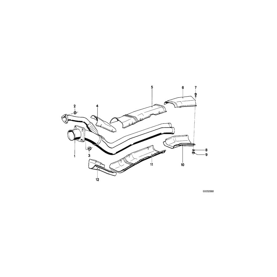 Genuine BMW 18111175186 E23 Exhaust Pipe (Inc. 745i)
