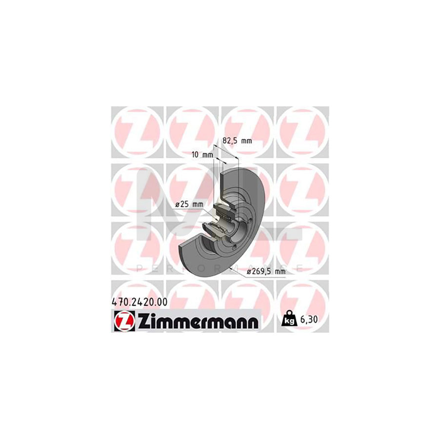ZIMMERMANN 470.2420.00 Brake Disc Solid, with ABS sensor ring, with wheel bearing - 1 piece