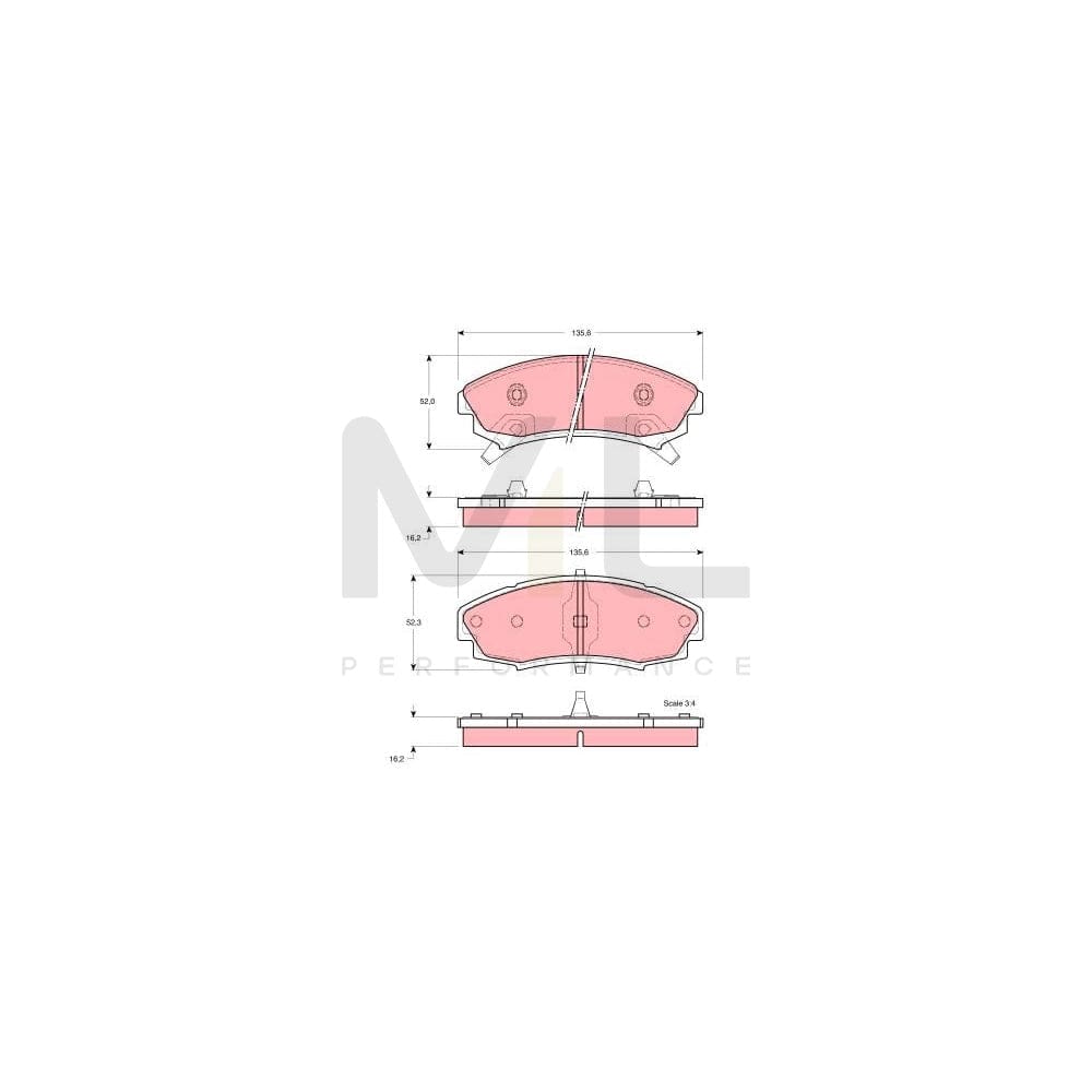 TRW Gdb4030 Brake Pad Set For Incl. Wear Warning Contact