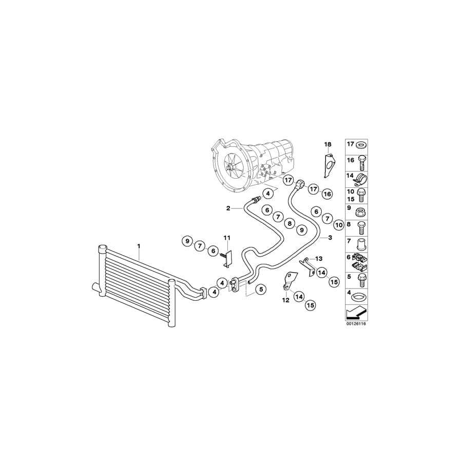 Genuine BMW 17108025839 E52 Bracket Oil Pipe (Inc. ALPINA V8)