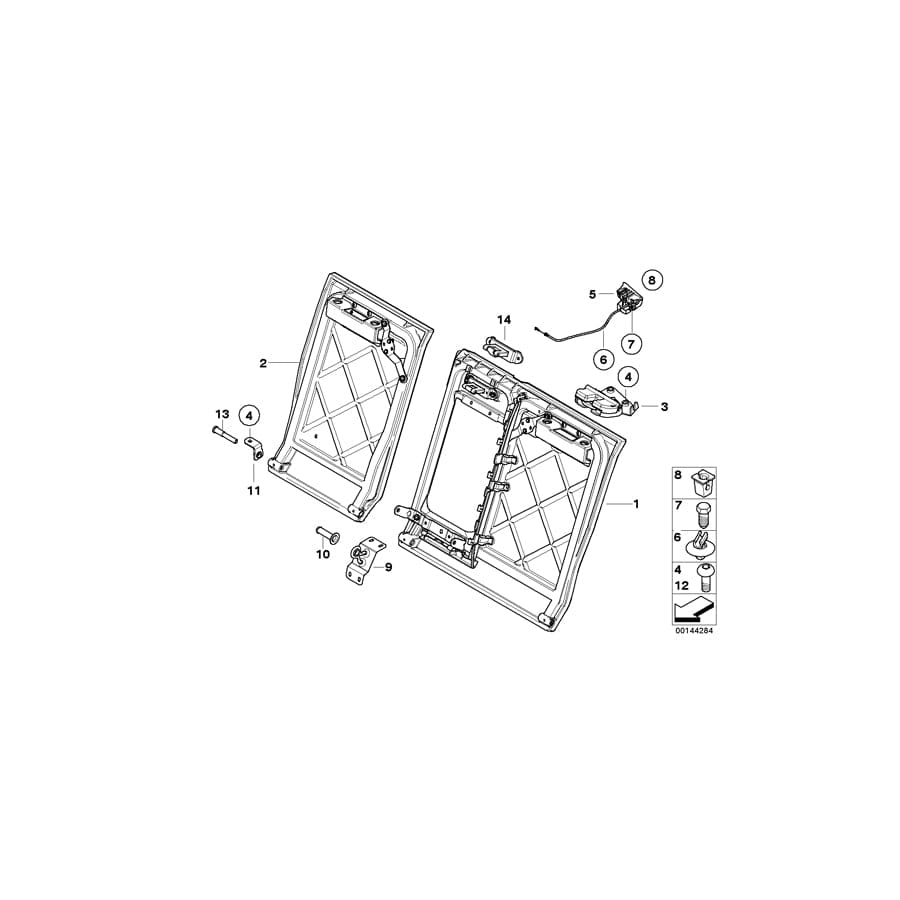 Genuine BMW 52207058588 E60 Backrest Frame, Right (Inc. M5, 545i & 530d)