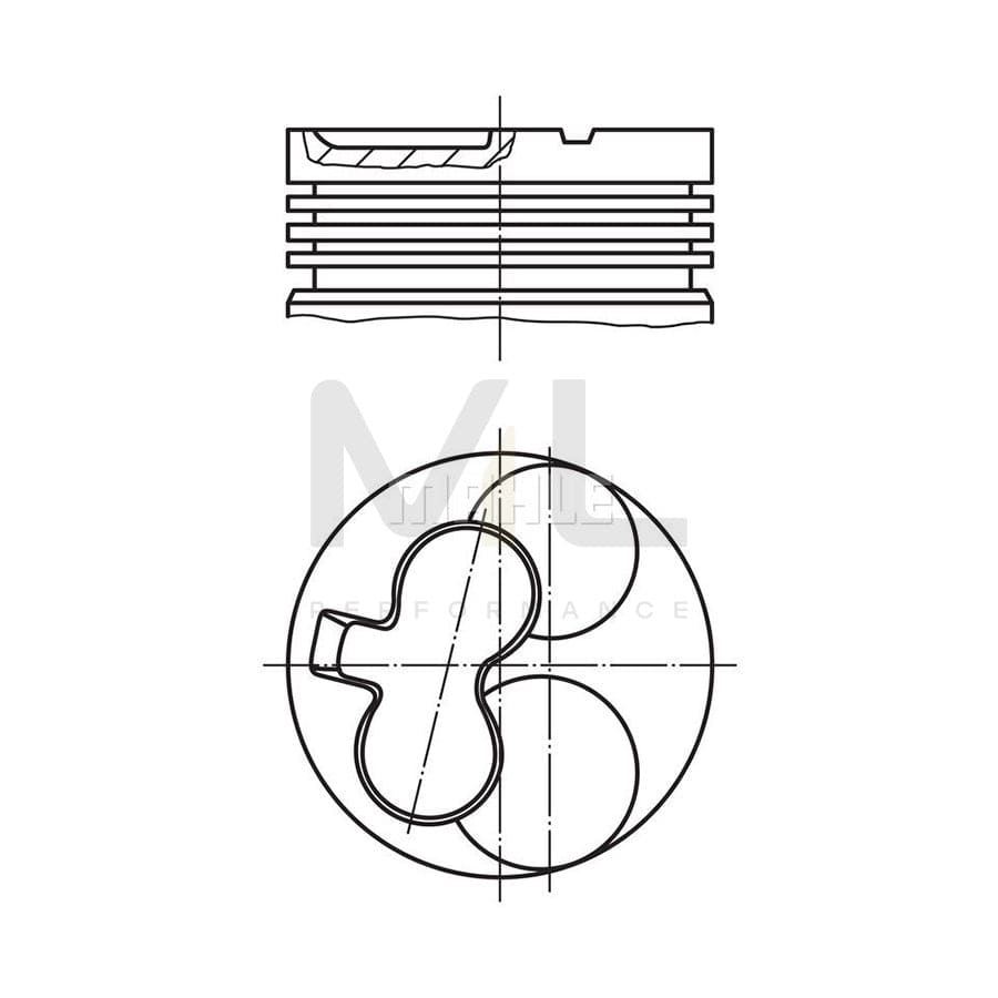 MAHLE ORIGINAL 012 34 00 Piston 79,0 mm, with piston ring carrier | ML Performance Car Parts