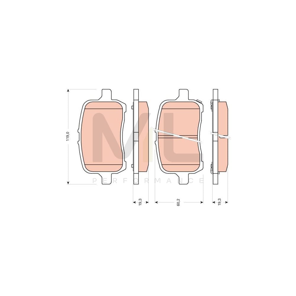 TRW Gdb1755 Brake Pad Set Not Prepared For Wear Indicator