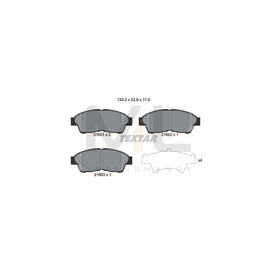 TEXTAR 2160101 Brake pad set with acoustic wear warning