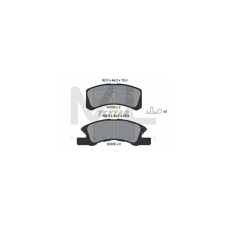 TEXTAR 2422901 Brake pad set with acoustic wear warning