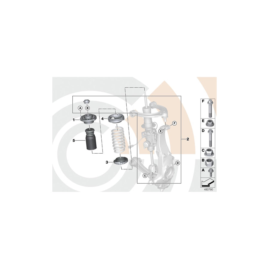 Genuine BMW 31352451333 F10 F13 Installation Kit Support Bearing VALUE LINE (Inc. 525d, 550i & Alpina B6)