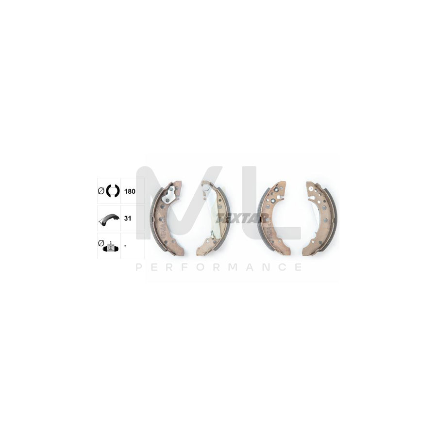 TEXTAR 91018200 Brake Shoe Set with handbrake lever