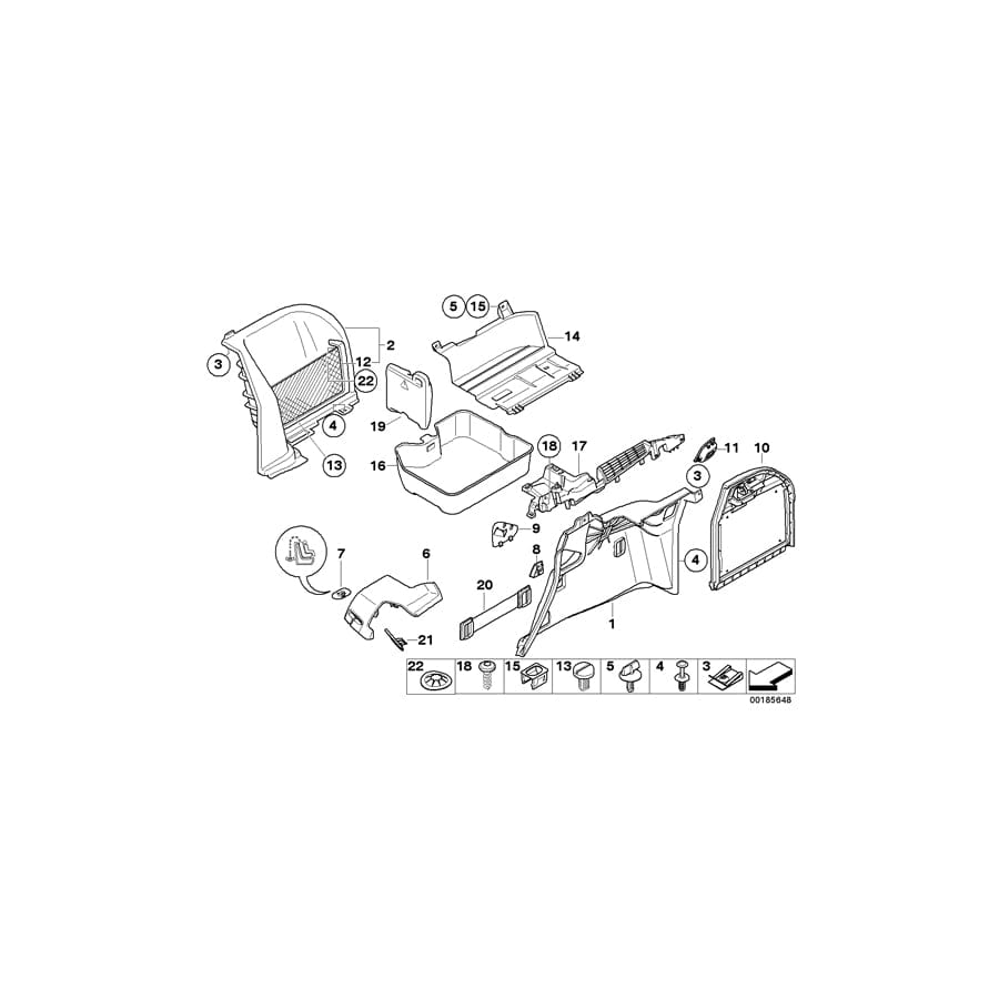 Genuine BMW 51476989325 E91 Rubber Band, Left GRAU 60 (Inc. 335xi, 320d ed & 330i)