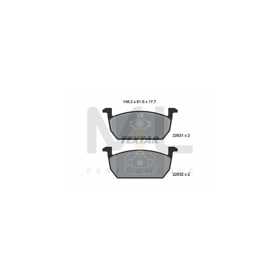 TEXTAR 2263101 Brake pad set not prepared for wear indicator
