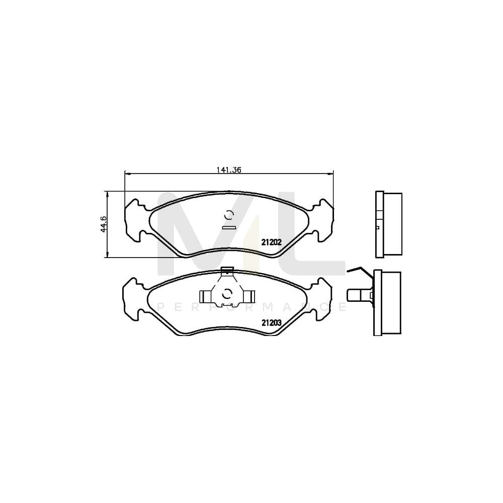 Hella 8DB 355 007-391 Brake Pad Set Not Prepared For Wear Indicator | ML Performance Car Parts