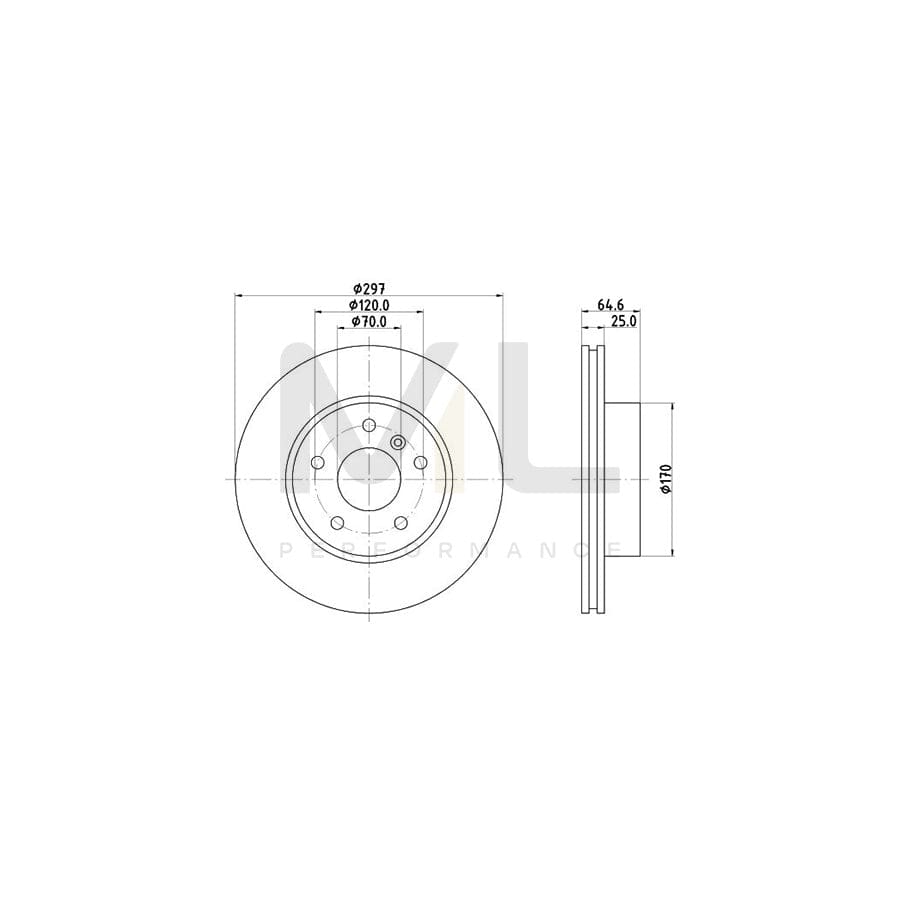 HELLA 8DD 355 106-271 Brake Disc for LAND ROVER Range Rover II (P38A) Externally Vented, without wheel hub, without wheel studs | ML Performance Car Parts