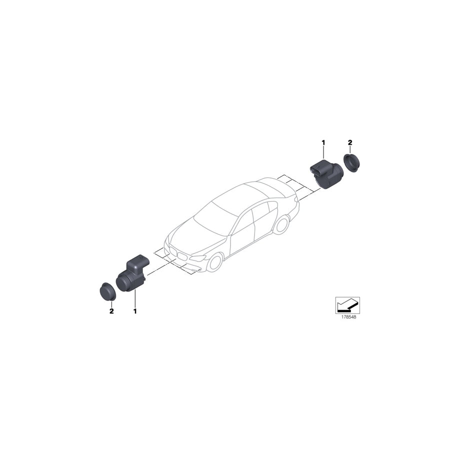 Genuine BMW 66206956742 E82 E93 E81 Ultrasonic Sensor, Havanna WA17 (Inc. 116d, M3 CRT & 335i)