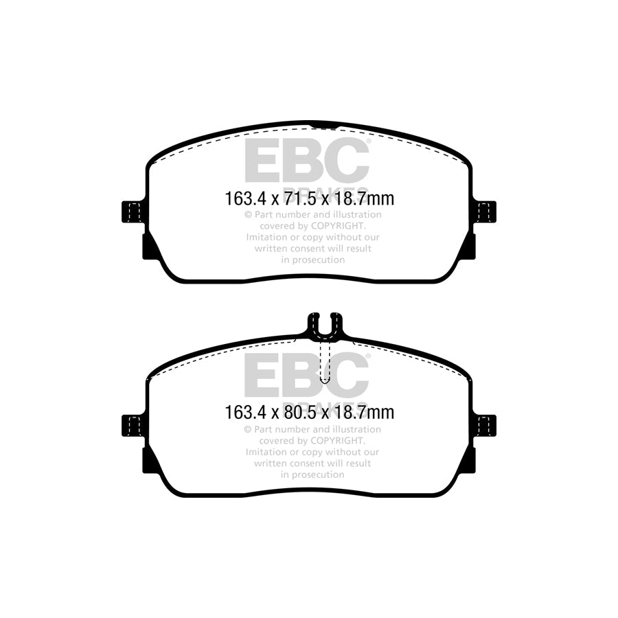 EBC DP52390NDX Mercedes-Benz W/V177 W247 W/C167 Bluestuff NDX Front Brake Pads - CBI/TRW Caliper 2 | ML Performance UK Car Parts